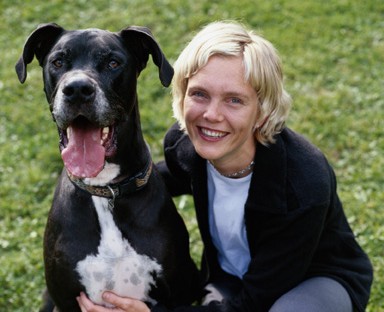 woman with great dane